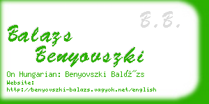 balazs benyovszki business card